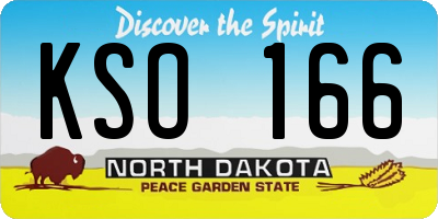 ND license plate KSO166