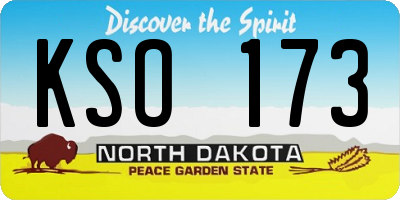 ND license plate KSO173