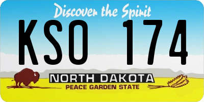 ND license plate KSO174