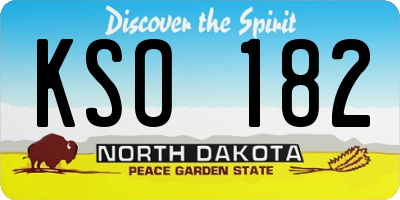 ND license plate KSO182