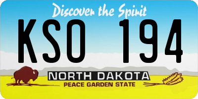 ND license plate KSO194