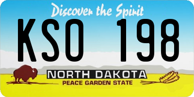 ND license plate KSO198
