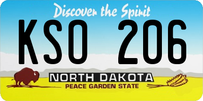 ND license plate KSO206