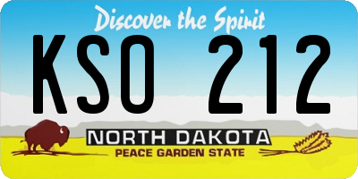 ND license plate KSO212