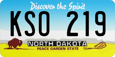 ND license plate KSO219