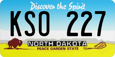 ND license plate KSO227