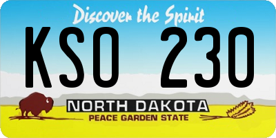 ND license plate KSO230