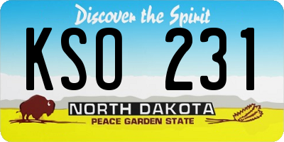 ND license plate KSO231
