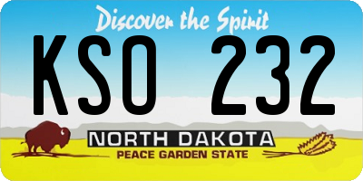 ND license plate KSO232
