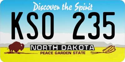 ND license plate KSO235