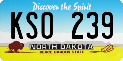 ND license plate KSO239