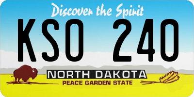 ND license plate KSO240
