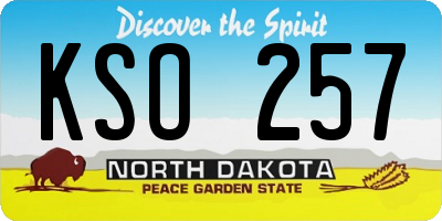 ND license plate KSO257