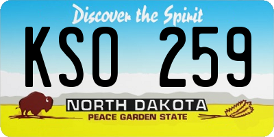 ND license plate KSO259