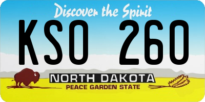 ND license plate KSO260