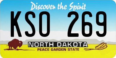 ND license plate KSO269