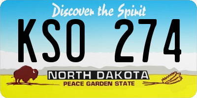 ND license plate KSO274