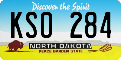 ND license plate KSO284
