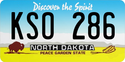 ND license plate KSO286