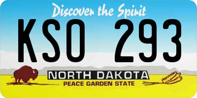 ND license plate KSO293