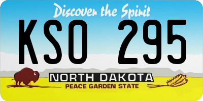 ND license plate KSO295