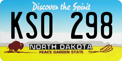 ND license plate KSO298