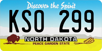 ND license plate KSO299