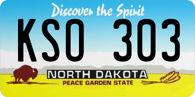 ND license plate KSO303