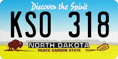 ND license plate KSO318