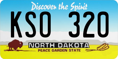 ND license plate KSO320