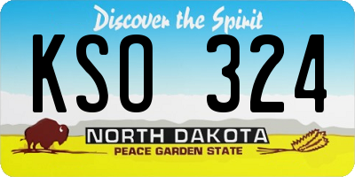 ND license plate KSO324