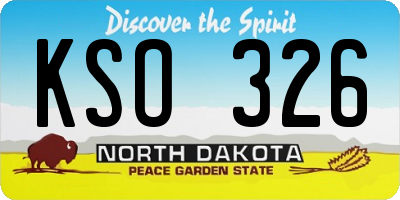 ND license plate KSO326