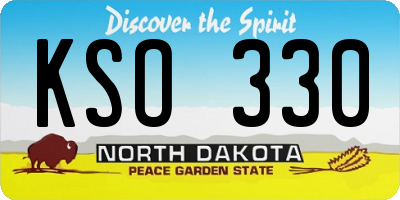 ND license plate KSO330