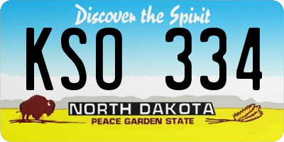 ND license plate KSO334