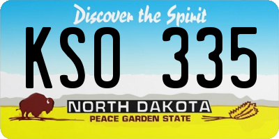 ND license plate KSO335