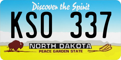 ND license plate KSO337