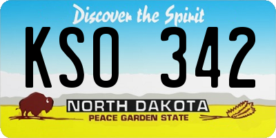 ND license plate KSO342