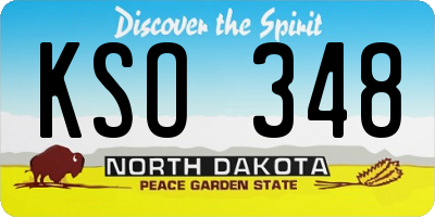ND license plate KSO348