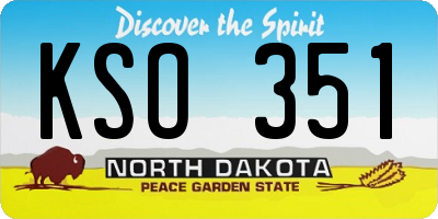 ND license plate KSO351