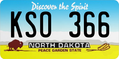 ND license plate KSO366