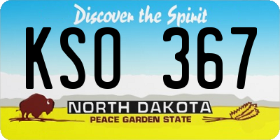 ND license plate KSO367