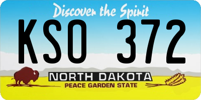 ND license plate KSO372