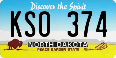 ND license plate KSO374