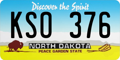 ND license plate KSO376
