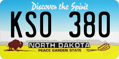 ND license plate KSO380