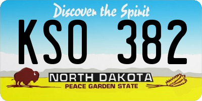 ND license plate KSO382