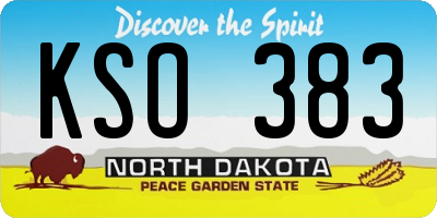 ND license plate KSO383
