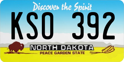 ND license plate KSO392