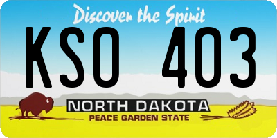 ND license plate KSO403