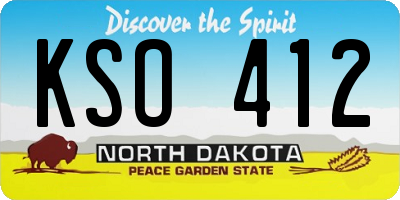 ND license plate KSO412
